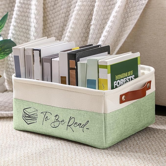 Marsui Book Lover Gifts TBR Book Storage Basket to Be Read List Storage Bin Bookish Accessories Bookworm Gift for Club Members Student Teacher Reading Accessories