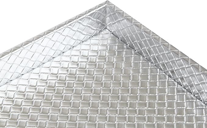 Rectangular Faux Leather Small Serving Tray 10" x 8" Modern Elegant Decorative Tray for Coffee Table Jewelry Perfume Organizer Living Dining Room Coffee Table Bathroom Office (Silver)