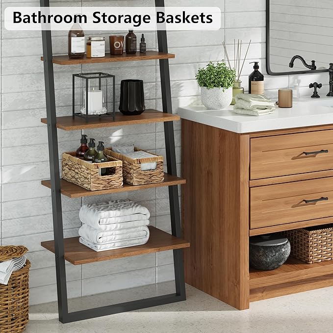 Vagusicc Storage Basket Wicker Baskets for Organizing with Handles Decorative Storage Bins for Countertop Toilet Paper Basket for Toilet Tank Top Small Baskets (13.2x8x6.3 inch, 2 Pack)