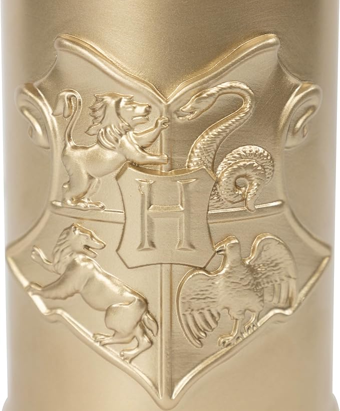 Jay Franco Harry Potter Soap Dispenser - Gold Hogwarts Crest Resin Lotion Pump - Bathroom Décor