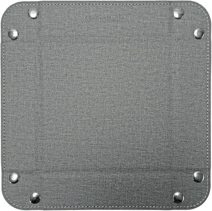 UnionBasic Small Valet Tray, Jewelry Tray for Rings Watches Earrings, Entryway Catchall Caddy for Coins Keys Change, Nightstand Bedside Valet Holder, Trays for Electronic Gadgets, Barry Grey