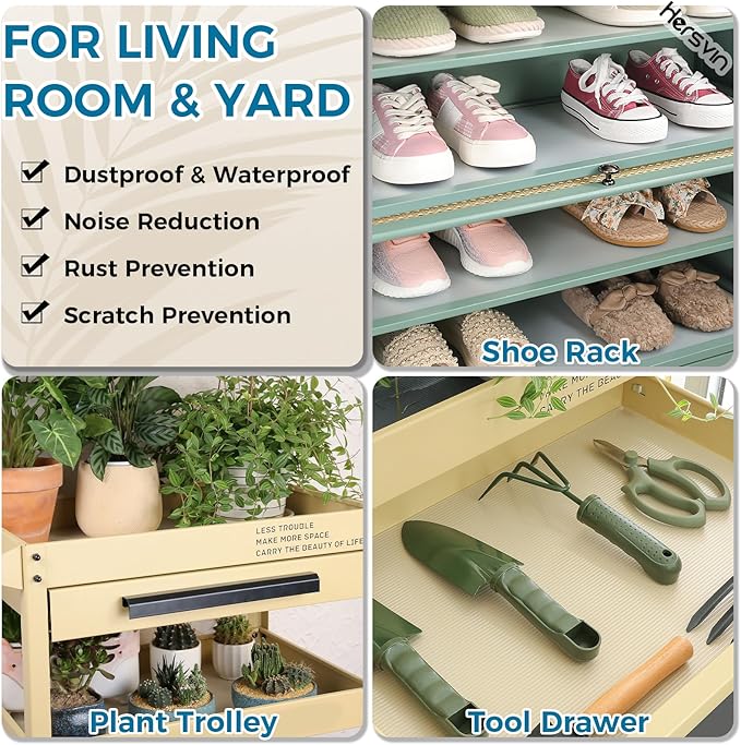 Hersvin Shelf Liners 24 in x 20 ft EVA Drawer Mats, Non-Adhesive Cupboard Protector, Kitchen Cabinet Lining Fridge Liner (Clear Stripe, 61x610cm)
