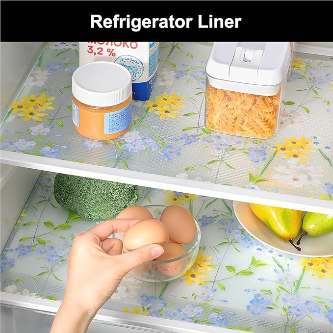 Cooyes Shelf Liner – Premium Non-Adhesive Cabinet & Drawer Liner for Kitchen – Waterproof Shelf Paper with Modern Pattern – Durable EVA Cabinet Mat – Easy to Cut (17.5" W x 78.7" L)