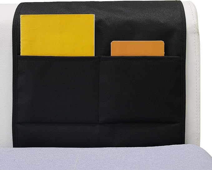 MDSTOP 5 Pockets Remote Control Holder, Magazine Rack, Space Saver Organizer, Draped Over Sofa, Couch, Recliner Armrest