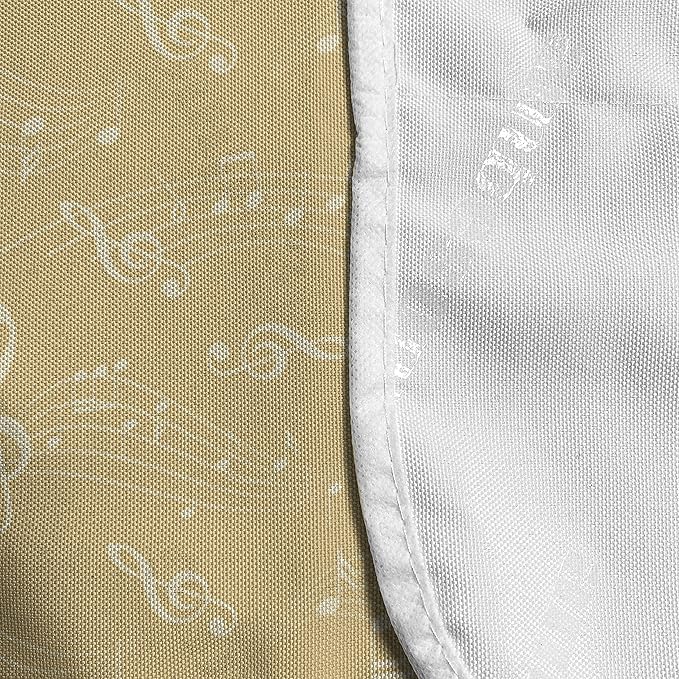 Ambesonne Musical Microwave Oven Cover, Monochrome Illustration Pattern of Wavy Music Notes Abstract Art, Water Resistant Organizer with Pockets for Kitchen, 36" x 12", Brown White