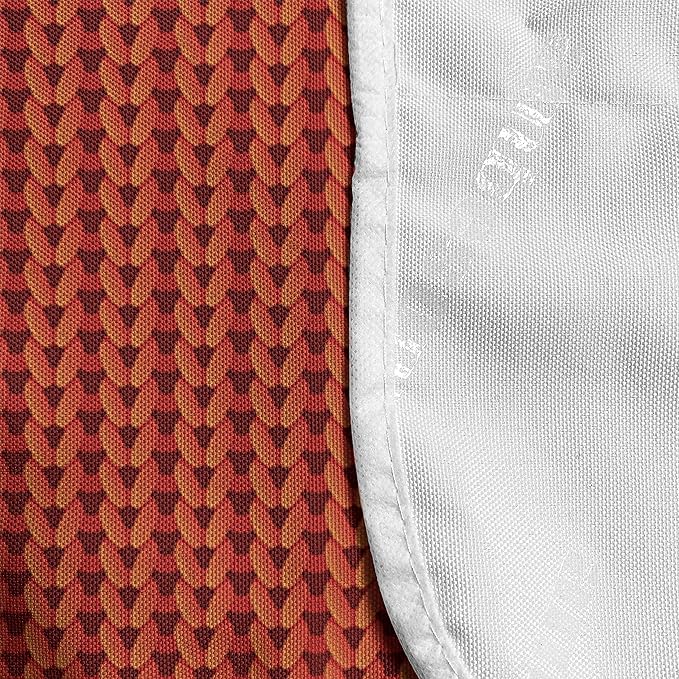 Ambesonne Modern Microwave Oven Cover, Knitting Look Design Repeating Pattern with Warm Orangish Tones Art Print, Water Resistant Organizer with Pockets for Kitchen, 36" x 12", Vermilion and Peach