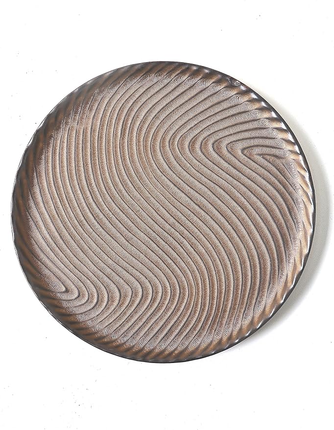 Vanity Tray, Candle Tray, Bathroom Tray, Countertop Tray, Perfume Holder Organizer, Decorative Tray for Dresser, Table, Bathroom Countertop, Home décor, Round, Brown, 8"Ã8"