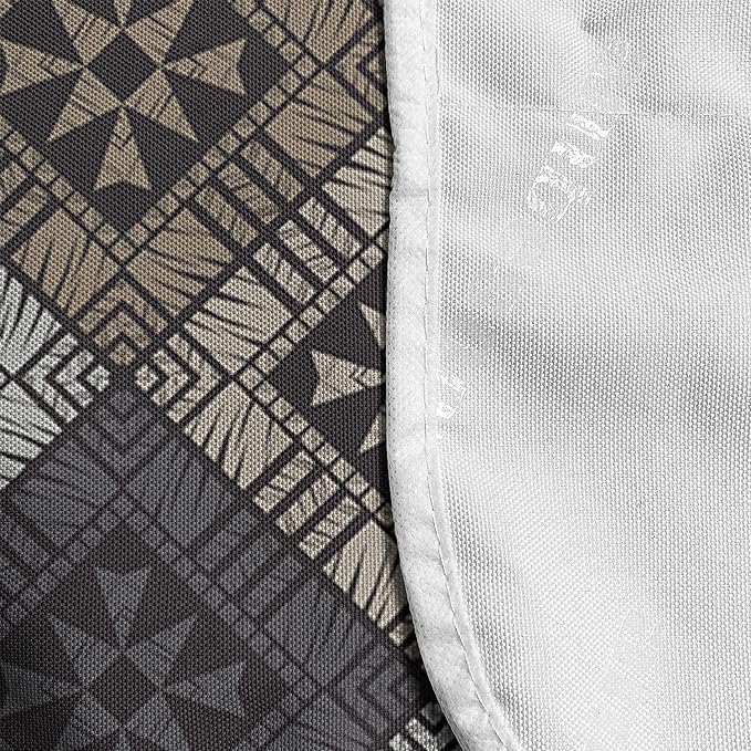 Ambesonne Abstract Microwave Oven Cover, Embellishment of Ethnic Traditional Structures, Water Resistant Organizer with Pockets for Kitchen, 36" x 12", Dimgray Grey
