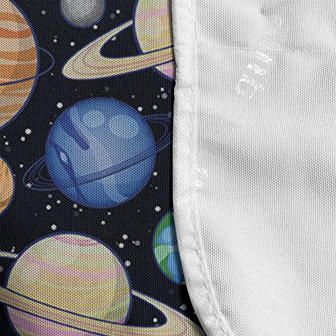 Ambesonne Galaxy Microwave Oven Cover, Galaxy Space Art Solar System Planets Mars Mercury Uranus Jupiter Venus Print, Water Resistant Organizer with Pockets for Kitchen, 36" x 12", Salmon Blue
