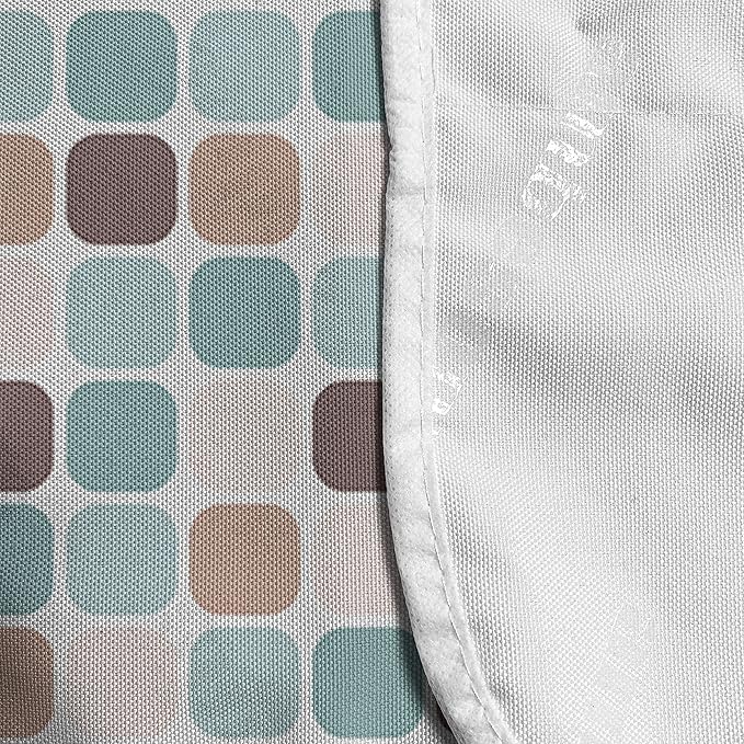 Ambesonne Abstract Microwave Oven Cover, Rounded Squares Illustration, Water Resistant Organizer with Pockets for Kitchen, 36" x 12", Teal Brown