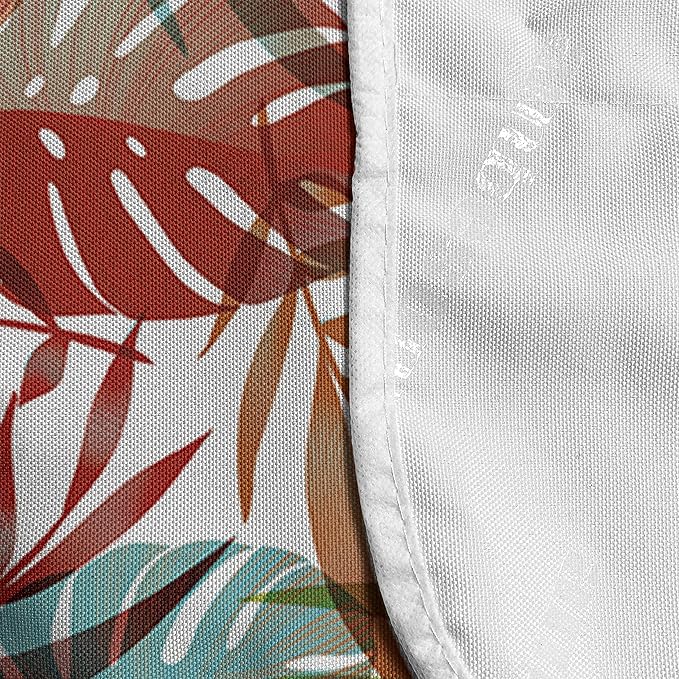 Ambesonne Botanical Microwave Oven Cover, Tropical and Colorful Jungle Monstera Leaves Along Paradise Flowers Pattern, Water Resistant Organizer with Pockets for Kitchen, 36" x 12", Red Teal