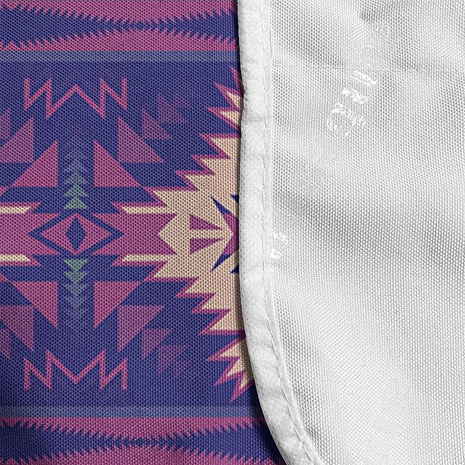 Ambesonne Aztec Microwave Oven Cover, Modern Inspire Print of Mexican Civilization in Energetic Colors, Water Resistant Organizer with Pockets for Kitchen, 36" x 12", Fuchsia Peach