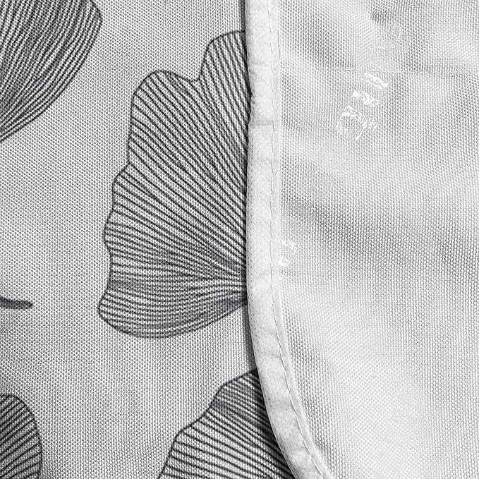 Ambesonne Gingko Microwave Oven Cover, Minimalist Style Nature Leafage Simplistic Growth Herbs Print, Water Resistant Organizer with Pockets for Kitchen, 36" x 12", White Black