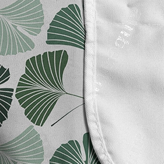 Ambesonne Gingko Microwave Oven Cover, Mother Nature Ginkgo Biloba Tree Leaves Homeopathic Therapy Foliage Pattern, Water Resistant Organizer with Pockets for Kitchen, 36" x 12", White Green