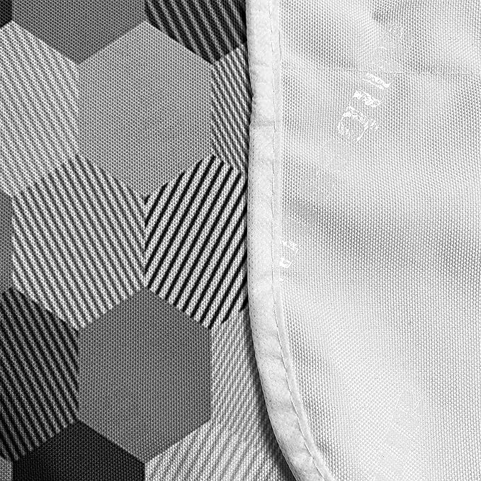 Ambesonne Charcoal Microwave Oven Cover, Greyscale Geometric Pattern with Striped Hexagons Grid Illustration, Water Resistant Organizer with Pockets for Kitchen, 36" x 12", Charcoal Grey