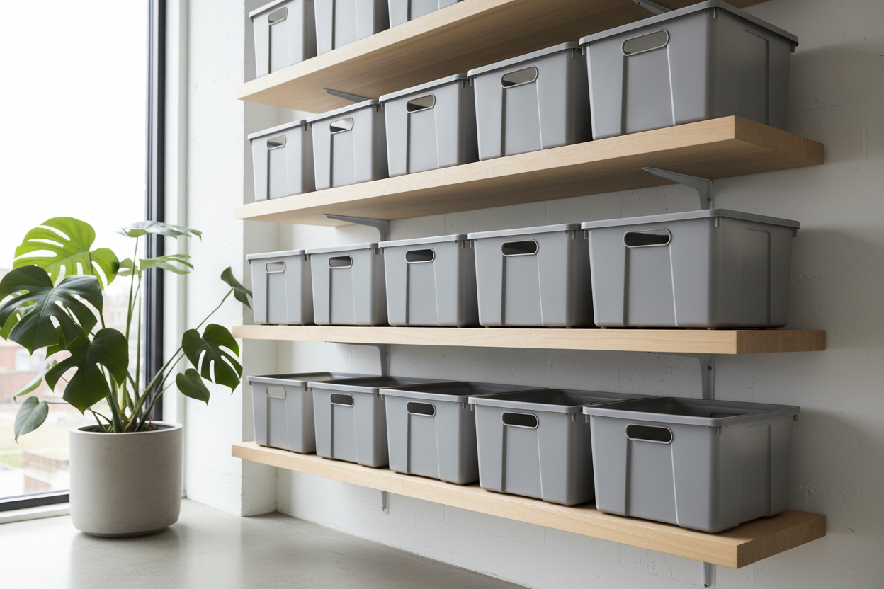 Portable storage bins with handles for flexible and easy-to-carry home organization