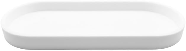 Happitasa Premium 12â x 5â Silicone Vanity Tray | Sink and Surface Organizer with Sturdy Non-Slip Base | Heat Safe, Dishwasher Safe (White)