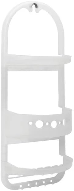 Shower Caddy Hanging, Large Heavy Duty Plastic Shower Organizer with 2 Shelves and 1 Deep Basket, White