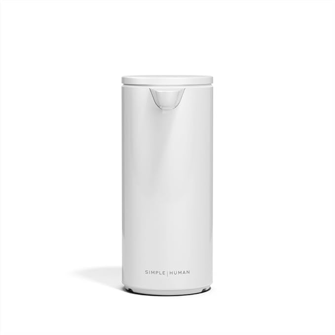 simplehuman 9 oz. Touch-Free Automatic Rechargeable Sensor Pump, White Stainless Steel, New