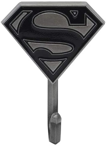 Open Road Brands DC Comics Superman Logo Cast Iron Wall Hook - Superman Hook for Coats, Jackets, Keys and More