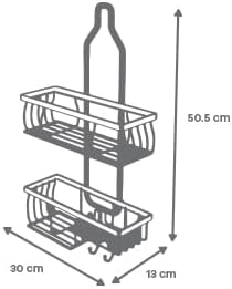 2-Tier Bathroom Shower Caddy Organizer, 19.88 x 11.81 x 5.11 inches, Storage Rack for Personal Care Products
