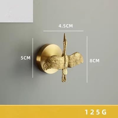 Brass Bird Coat Rack Robe Wall Hooks Hat Dragonfly Hanger for Bedroom Kitchen Various Shapes Animal Deer Decor Home Accessories (1, Bird-B)