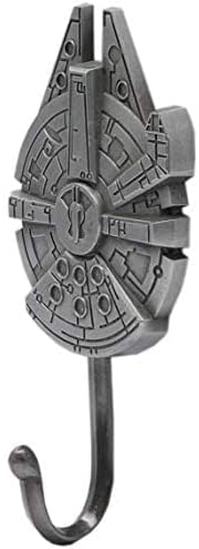 Open Road Brands Disney Star Wars Millennium Falcon Cast Iron Wall Hook - Star Wars Wall Hook for Coats, Jackets, Keys and More