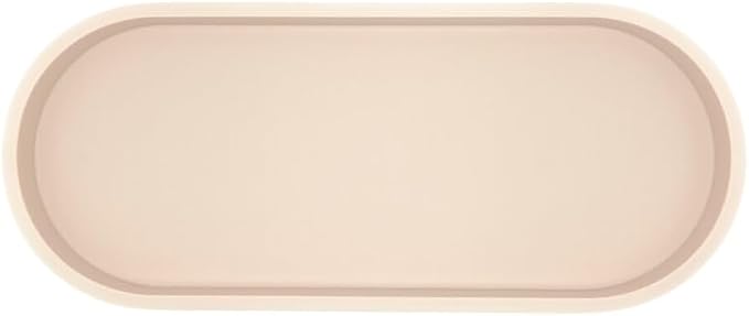 Happitasa Premium 12â x 5â Silicone Vanity Tray | Sink and Surface Organizer with Sturdy Non-Slip Base | Heat Safe, Dishwasher Safe (Sand Dollar)