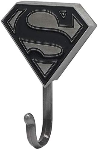 Open Road Brands DC Comics Superman Logo Cast Iron Wall Hook - Superman Hook for Coats, Jackets, Keys and More