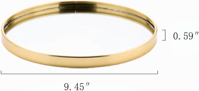 Perfum Trays,Gold Mirror Tray,Vanity Decorative Tray,Non Slip Hexagonal Perfume Organizer for Jewelry,Bathroom,Coffee Table (Round)