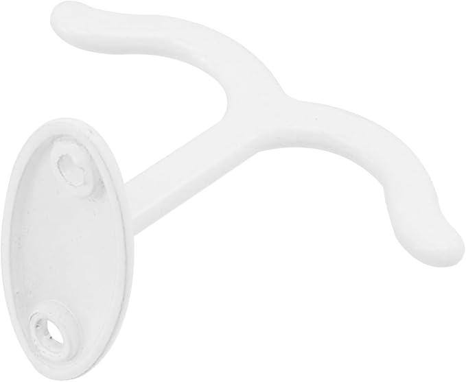 HEVSTIL 6Pcs Zinc Alloy Ceiling Double Hook Cabinet Under The Table Coat Hook Wardrobe Coat Towel Hat Hook Under Cabinet Shelf for Closet Top Bathroom Kitchen Cabinet Garage, White