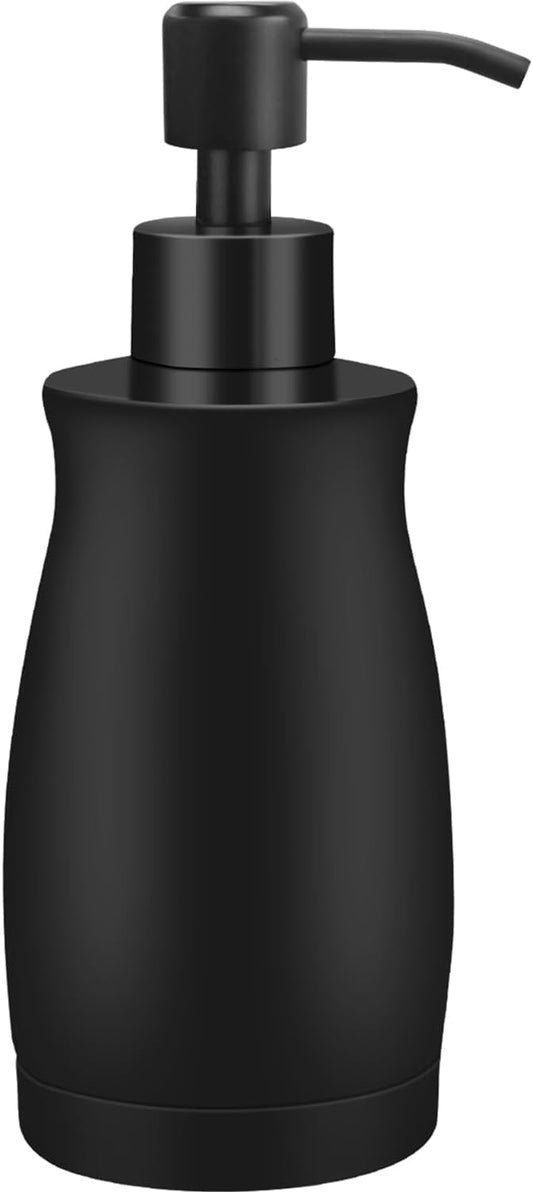 ARKTEK Matte Black Soap Dispenser Stainless Steel 13.5 OZ - Liquid Hand Lotion Dispenser Decor Refillable Dishwashing Soap Dispenser for Kitchen Bathroom Countertops Farmhouse College Dorm