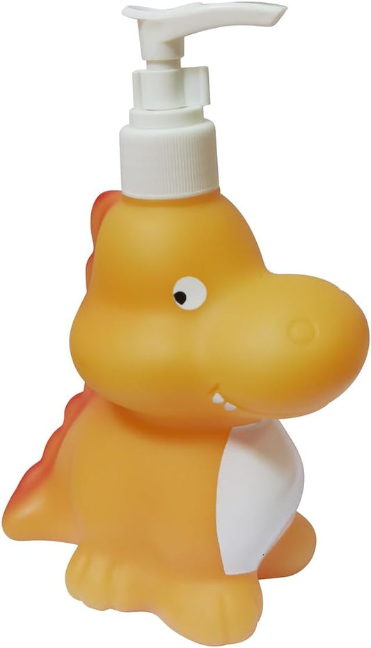 Cute Cartoon Dinosaur Hand Soap Pump Lotion, Hand Soap, Shampoo, Shower Gel Dispenser, Soap Dispenser Animal Shaped Liquid Bottles Kids Empty Press Type Shampoo Bottles (Yellow Dinosaur)