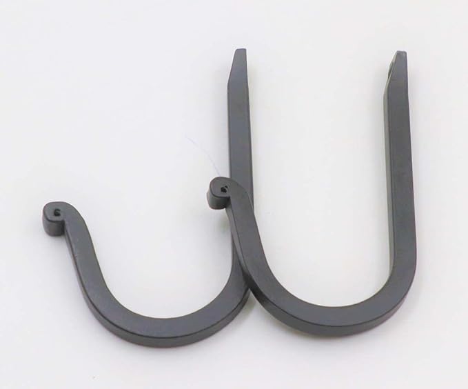 THDC Single Prong Wrought Iron Hooks, Vintage Hand Forged Iron Curved Metal Fastener Decorative Colonial Wall Décor, Heavy Duty Wall Hooks, Hangers for Keys, Coats, Robe, Bags, Home, Kitchen (2)