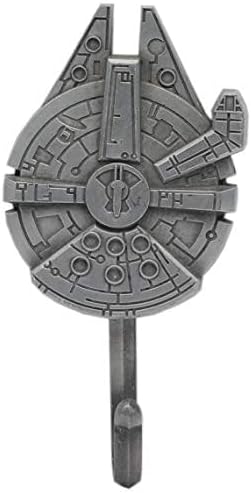 Open Road Brands Disney Star Wars Millennium Falcon Cast Iron Wall Hook - Star Wars Wall Hook for Coats, Jackets, Keys and More