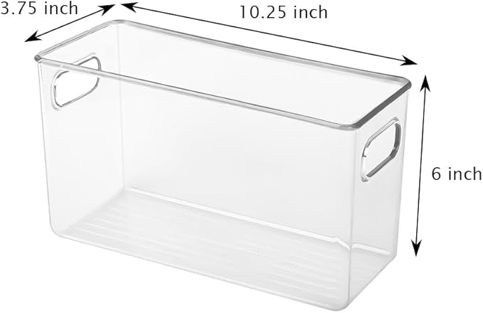 Plastic Clear Phone Case Organizer, Storage Holder Box with Handle Multifunctional Phone Case Storage, Electronics Organizer for Desk, Cabinet, Shelf (Deep)