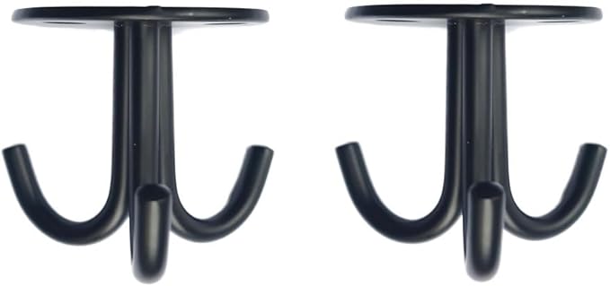 Stainless Steel Heavy Duty 3-Claw Coat Hook, Robe Hanger Ceiling Mount Hook, Towel Hook, Perfect Touch Your Bathroom, Bedroom, Closets, Wardrobe, Kitchen (2 PCS, Black)