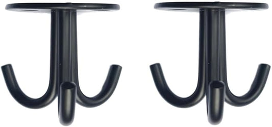 Stainless Steel Heavy Duty 3-Claw Coat Hook, Robe Hanger Ceiling Mount Hook, Towel Hook, Perfect Touch Your Bathroom, Bedroom, Closets, Wardrobe, Kitchen (2 PCS, Black)