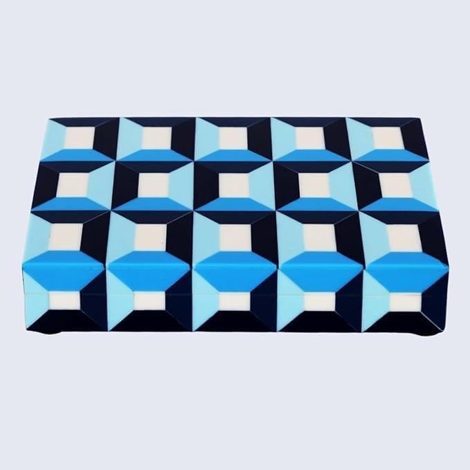 Decorative Storage Box, Handmade Chevron Pattern, Boho Style, Multipurpose Gift Box (black white zigzag, 12X4X2.5 Inch)