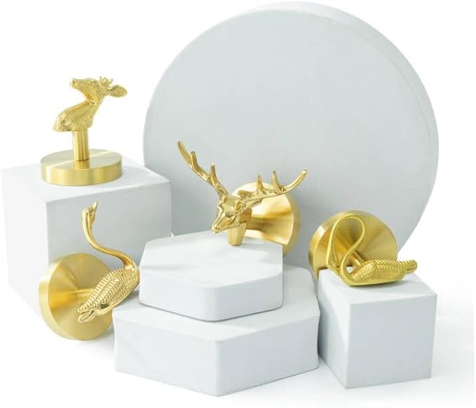 Brass Bird Coat Rack Robe Wall Hooks Hat Dragonfly Hanger for Bedroom Kitchen Various Shapes Animal Deer Decor Home Accessories (1, Conch Shell)