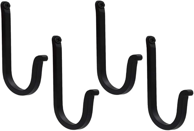 THDC Single Prong Wrought Iron Hooks, Vintage Hand Forged Iron Curved Metal Fasteners – Decorative Colonial Wall Décor, Heavy Duty Wall Hooks, Hangers for Keys, Coats, Robe, Bags, Home, Kitchen (4)