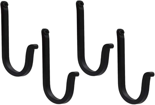 THDC Single Prong Wrought Iron Hooks, Vintage Hand Forged Iron Curved Metal Fasteners – Decorative Colonial Wall Décor, Heavy Duty Wall Hooks, Hangers for Keys, Coats, Robe, Bags, Home, Kitchen (4)