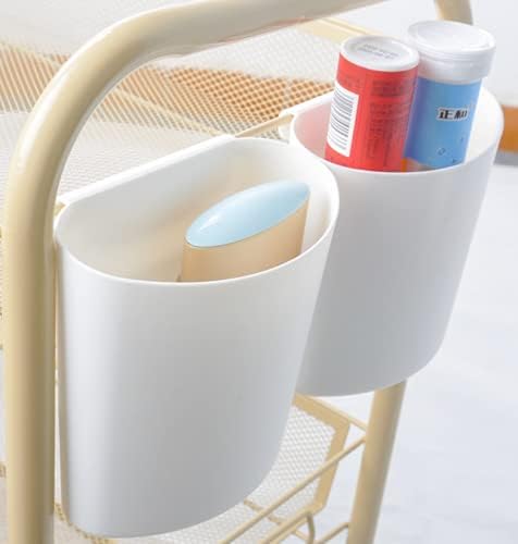 Rikyo 4Pcs Hanging Cup Holder,Rolling Cart Accessories,Plant Containers,Hanging Flower Pots,Space Saver,Storage Bucket,Pencil Holder,Make Up Pencil Holder Office,Kitchen Wall Organizer Decor (Blue)