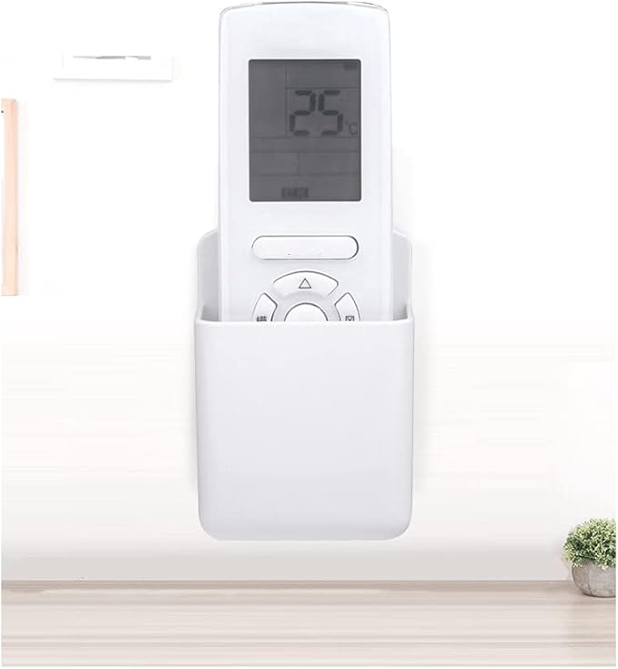 Wall Mount Remote Control Holder, 2 Pcs Media Player Controller Holder, Air-Conditioner Remote Tray TV Remote Organizer Caddy Box for Home Nightstand Office Desk School Supply Storage (Medium)