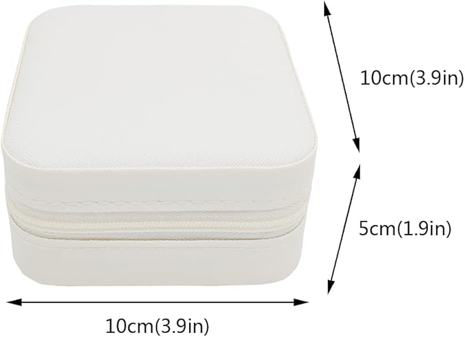 Mini Jewelry Travel Case, Small Portable Jewellry Organizer Box Portable Display Storage Box for Rings Earrings Necklaces, Gifts for Girl, Women, Wedding, Birthday,New Year,Christmas Gifts(White)