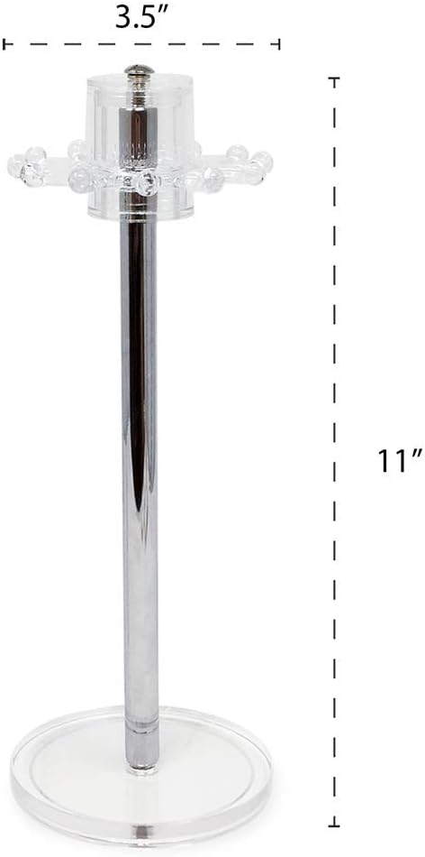Isaac Jacobs Clear Acrylic Necklace Holder (12 Rotating Hooks) â Hanging Chain Organizer, Sleek & Sturdy Stand for Jewelry â Storage Solution- Bedroom- Bathroom - Countertop - Nightstand