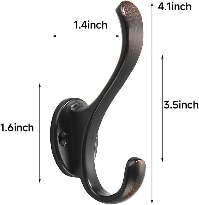 khtumeware Coat Hooks 10Pack Hardware Towel Hooks for Hanging Coats Oil Rubbed Bronze Robe Hooks Wall Mounted for Key Towel Bags Cup Hat