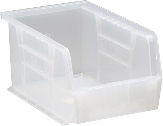 Hudson Exchange 9-1/2" x 6" x 5" (6 Pack) Plastic Stackable Storage Bin and Hanging Container, Clear