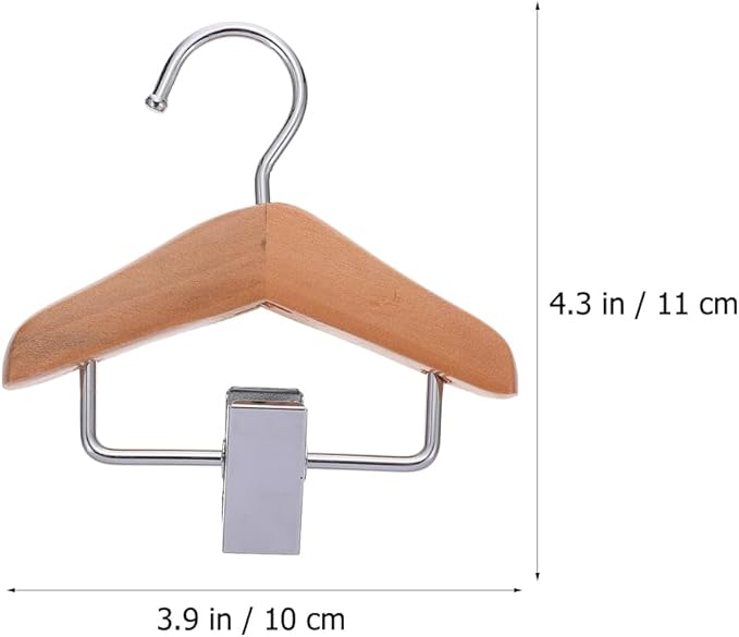 Pet Clothes Hanger Set Wooden Small Clothes Hangers for Dog and Cat Apparel Compact Pet Closet Organizer and Hook for Home and Shop Use
