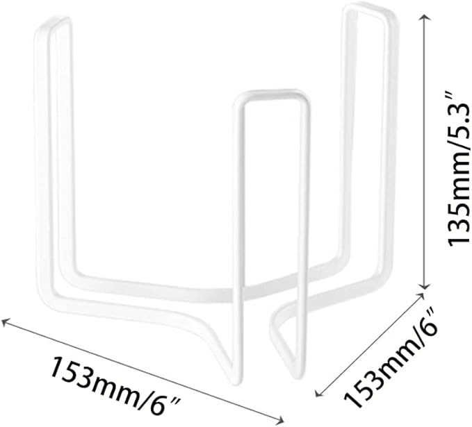 Dinnerware Bowl Plate Holder Fit for 6.5 Inches Diameters Bowl, Metal Bowl Storage Dying Display Rack for Kitchen Drawer, Countertop, Cabinet, Shelf, Cupboard (White, Small 2PCS)